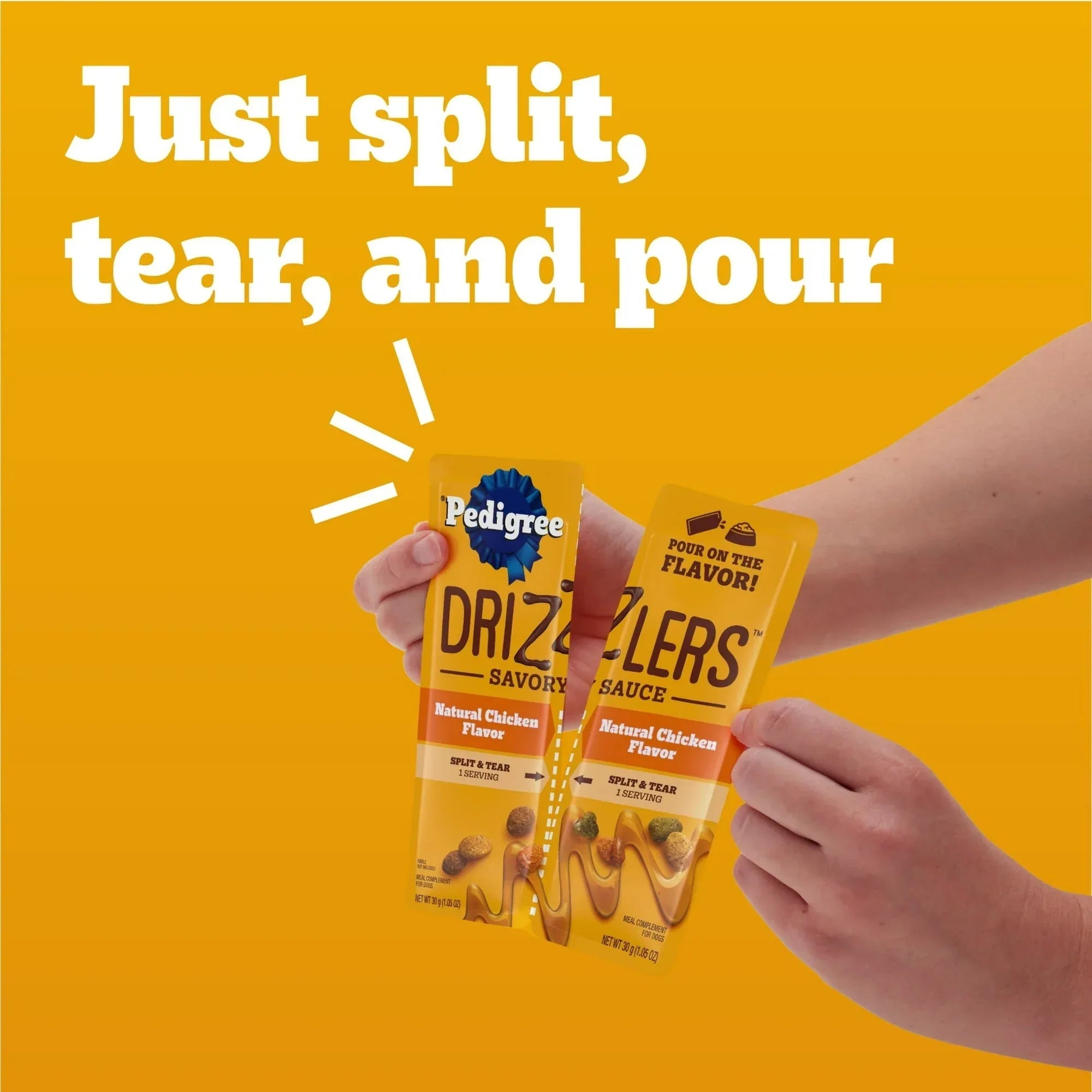 Pedigree Drizzlers Natural Flavor Savory Sauce Wet Dog, 2.1 Oz Twin Pouch (5 Pack)