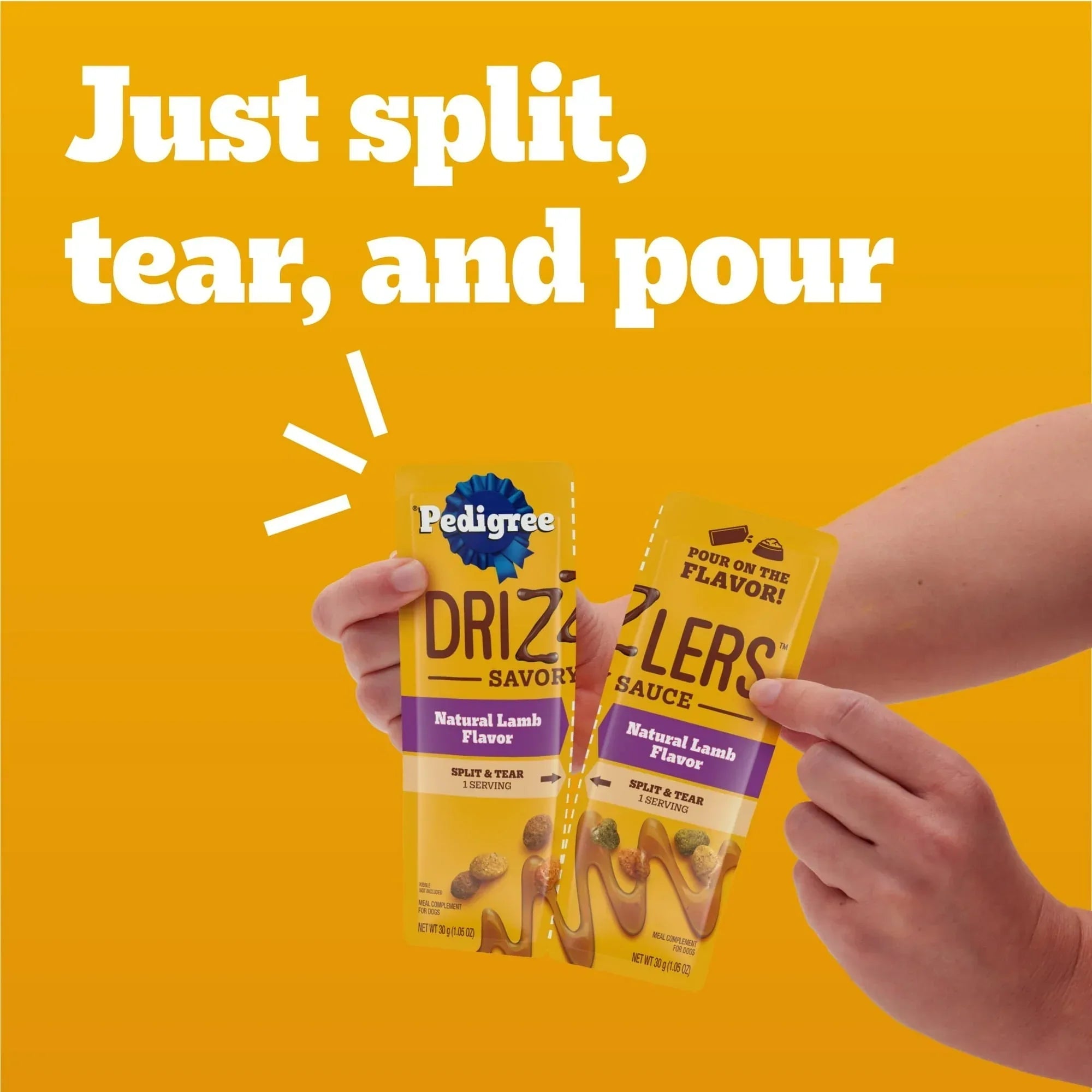 Pedigree Drizzlers Natural Flavor Savory Sauce Wet Dog, 2.1 Oz Twin Pouch (5 Pack)