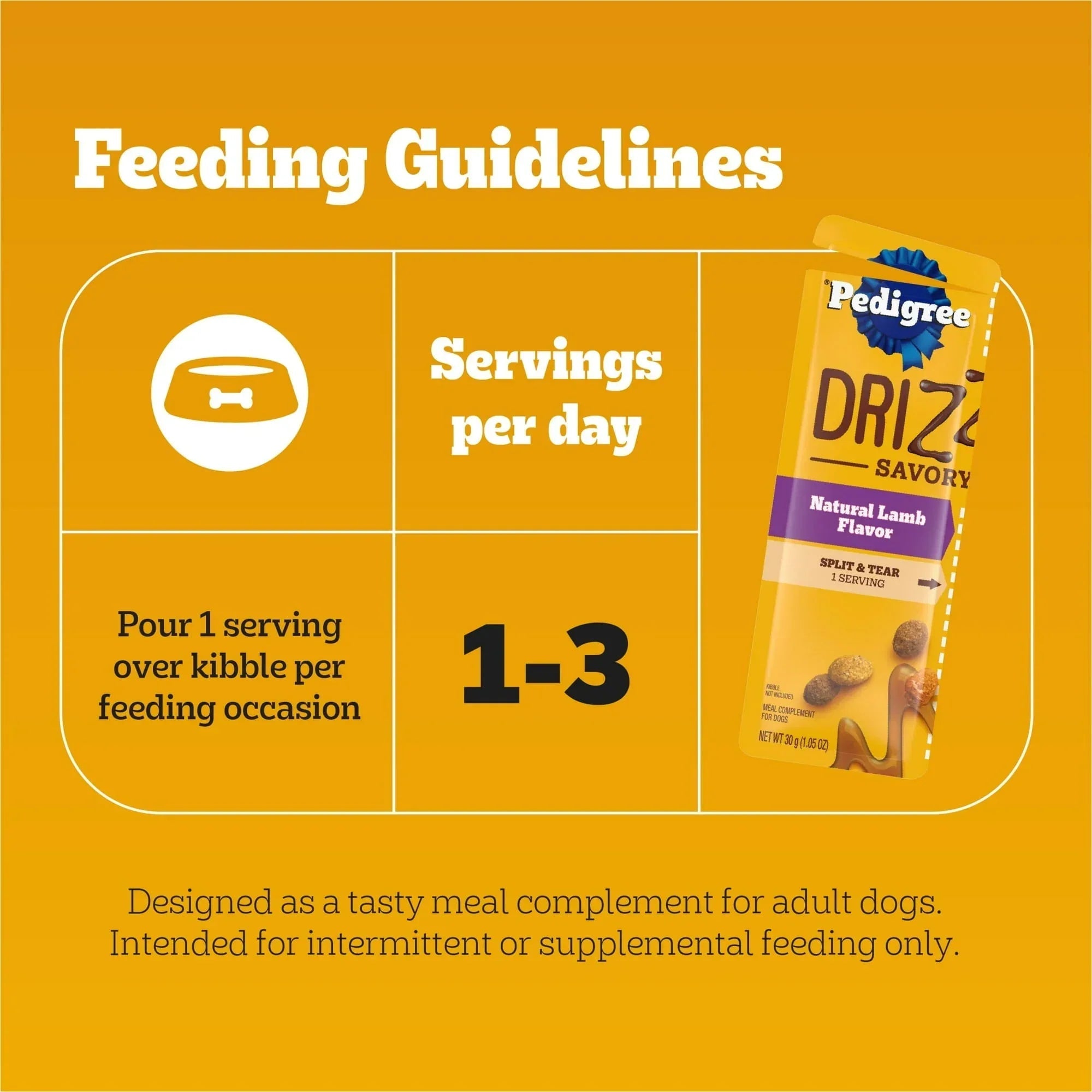 Pedigree Drizzlers Natural Flavor Savory Sauce Wet Dog, 2.1 Oz Twin Pouch (5 Pack)