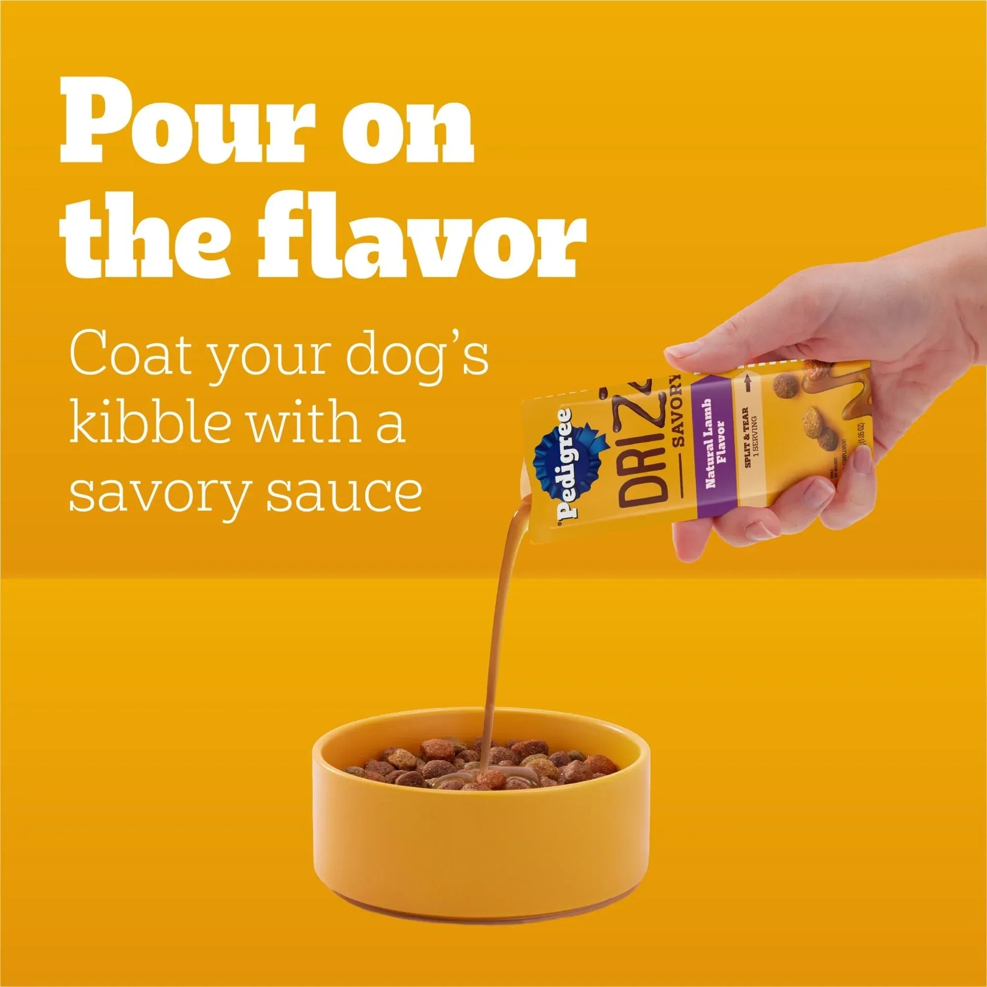 Pedigree Drizzlers Natural Flavor Savory Sauce Wet Dog, 2.1 Oz Twin Pouch (5 Pack)