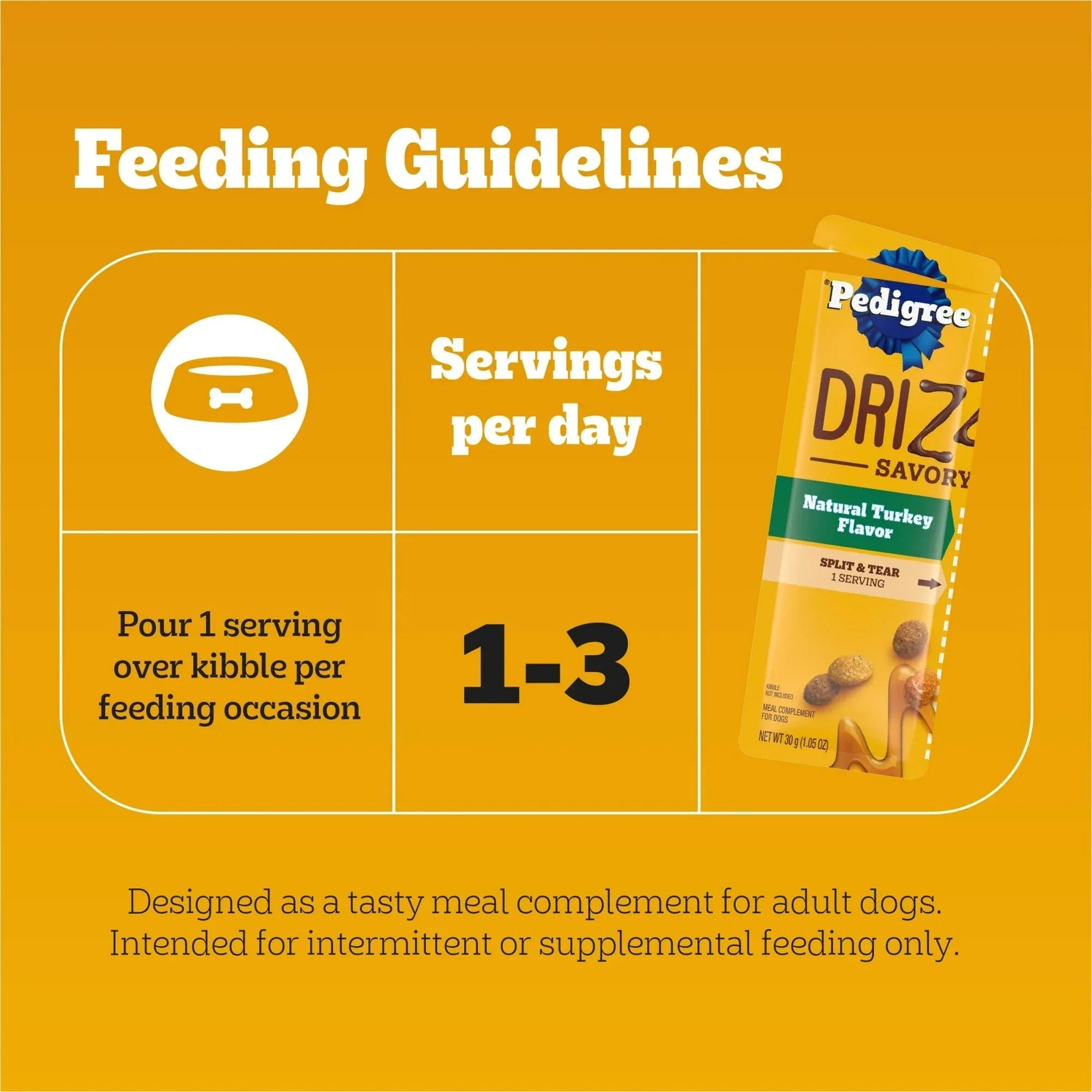 Pedigree Drizzlers Natural Flavor Savory Sauce Wet Dog, 2.1 Oz Twin Pouch (5 Pack)