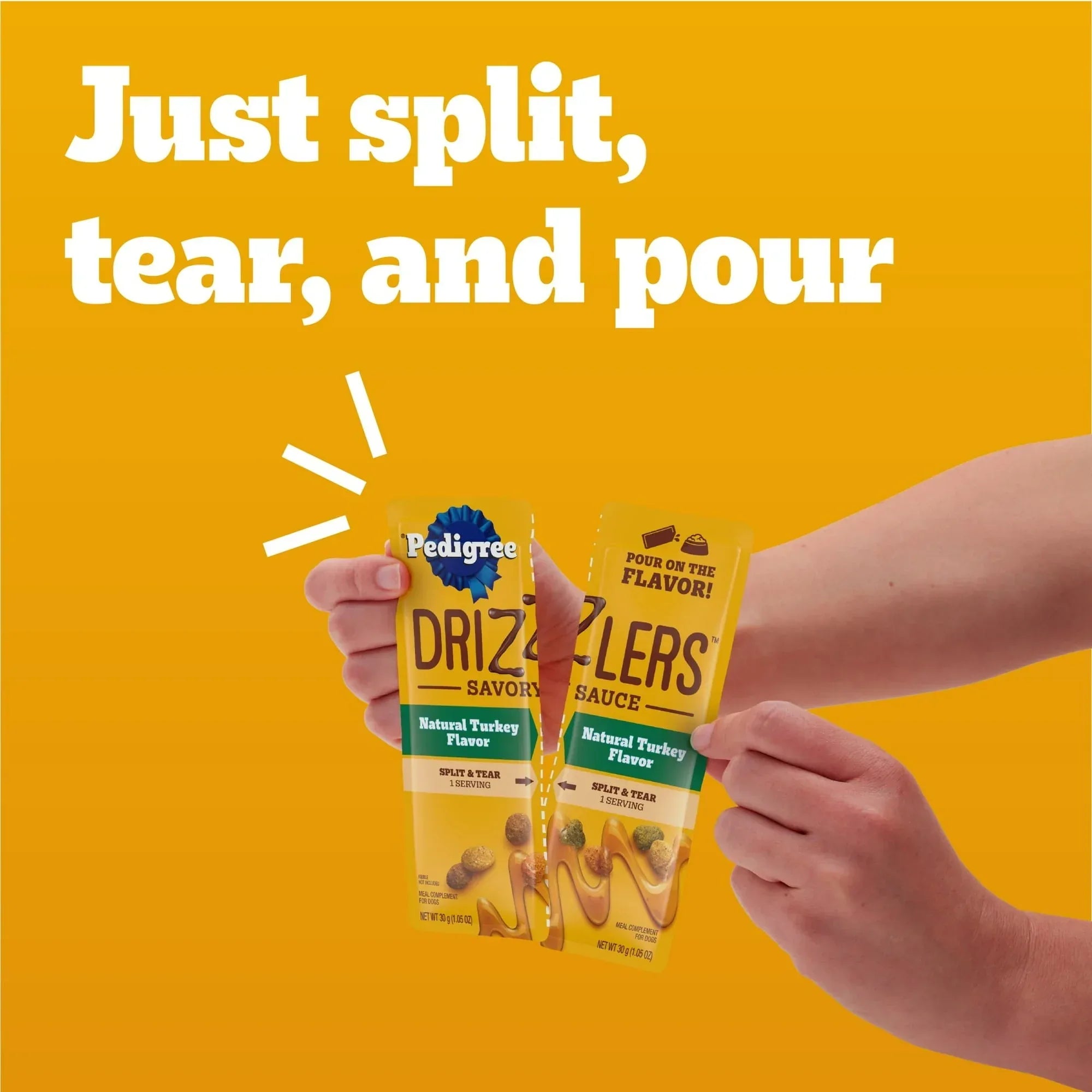 Pedigree Drizzlers Natural Flavor Savory Sauce Wet Dog, 2.1 Oz Twin Pouch (5 Pack)