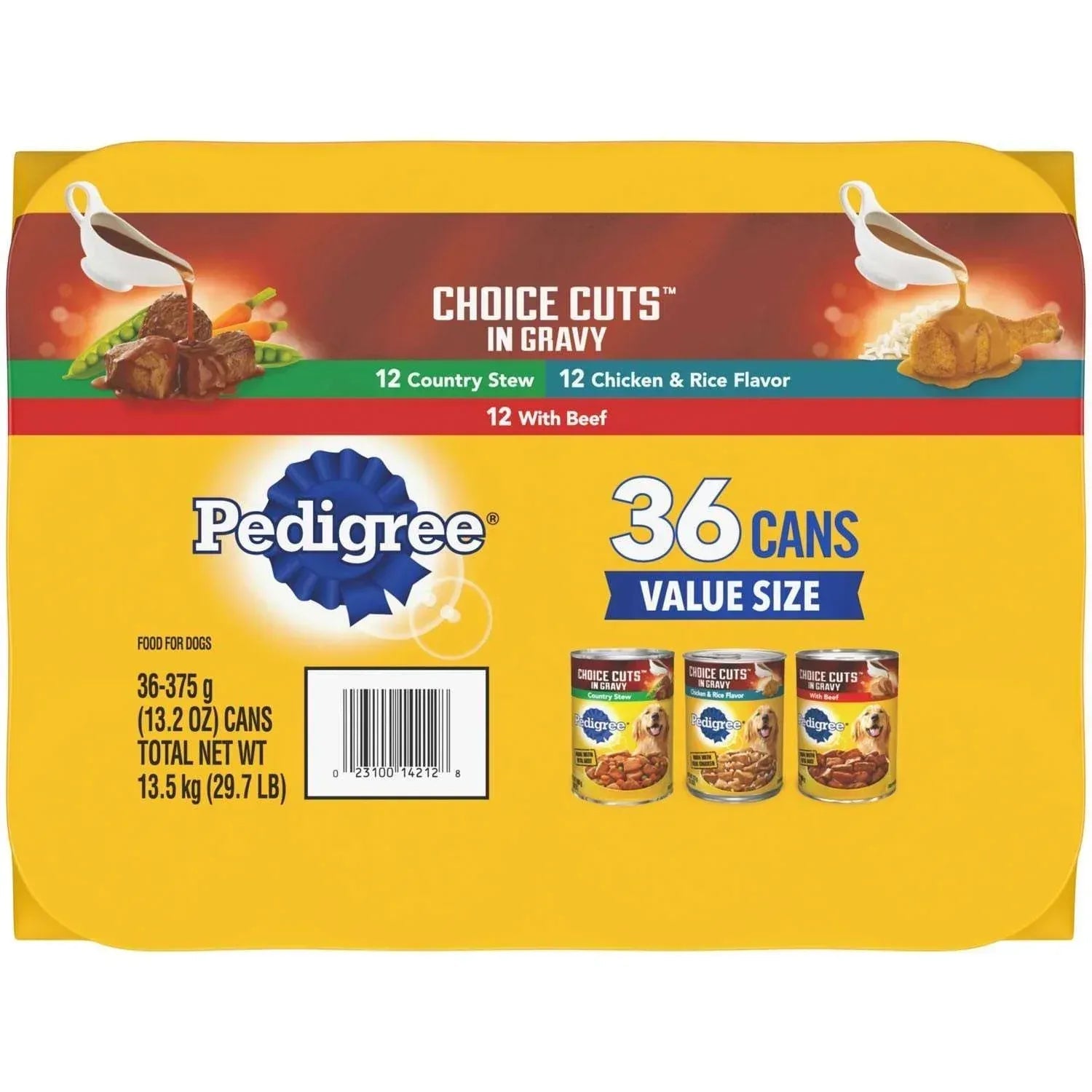 Pedigree Variety Pack, Choice Cuts in Gravy Dog Food, 13.2 oz., 36 ct.