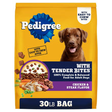 Pedigree adult dog food bag with Tender Bites, chicken and steak flavor, 30 lb