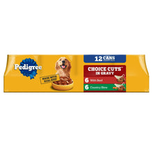 Pedigree Choice Cuts in Gravy 12-can multipack box, with beef and country stew