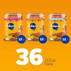 Pedigree Chopped Ground Dinner, Variety Pack, 13.2 oz., 36 ct.