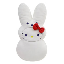 Jumbo white Hello Kitty plush bunny with red bow and embroidered face