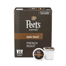 Peet's Coffee dark roast French roast single-serve pod box, 22 count