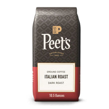 Italian roast dark ground coffee bag with Peet’s logo, 10.5 oz