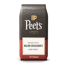 Peet's Major Dickason's ground coffee bag with label, dark roast, 10.5 oz
