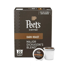 Peet's dark roast Major Dickason's Blend pod box, 22 count