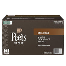 Peet's Coffee Major Dickason's blend single-serve pods box, dark roast