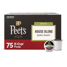 Peet's Coffee Cápsulas Descafeinadas Tostado Oscuro K-Cup, House Blend (75 unidades)