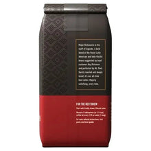 Whole bean dark roast coffee bag back panel, Peet's Major Dickason's Blend