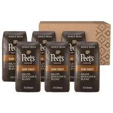 Peet's Coffee Major Dickason's Blend whole bean coffee dark roast 10.5 oz bags, 6-pack