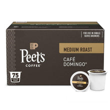Peet's coffee medium roast K-Cup pods box, Café Domingo, 75 count