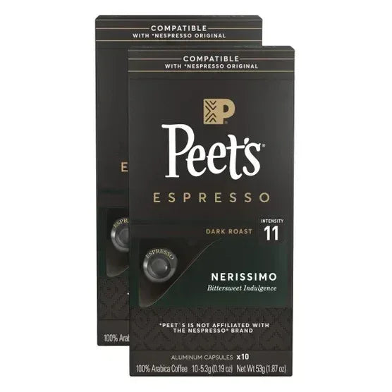 Peet's Coffee Nespresso Compatible Aluminum Capsules, 80-count
