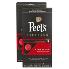 Peet's Espresso compatible aluminum capsule box, medium roast Crema Scura