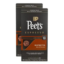 Peet's Espresso compatible aluminum capsule box, dark roast Ristretto