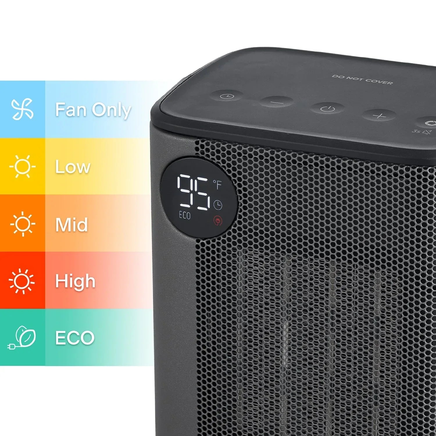 Pelonis Tabletop Digital Ceramic Heater with Digital Thermostat and Remote Control, Black