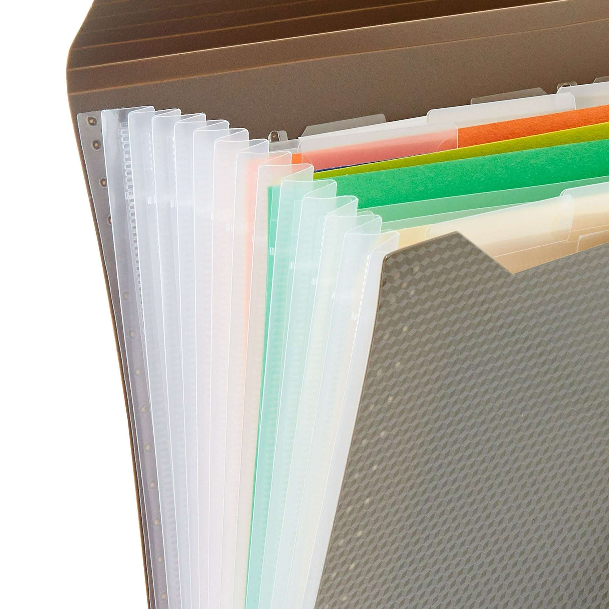 Pen+Gear 13-Pocket Letter-Size Expanding File Folder, Textured Gray