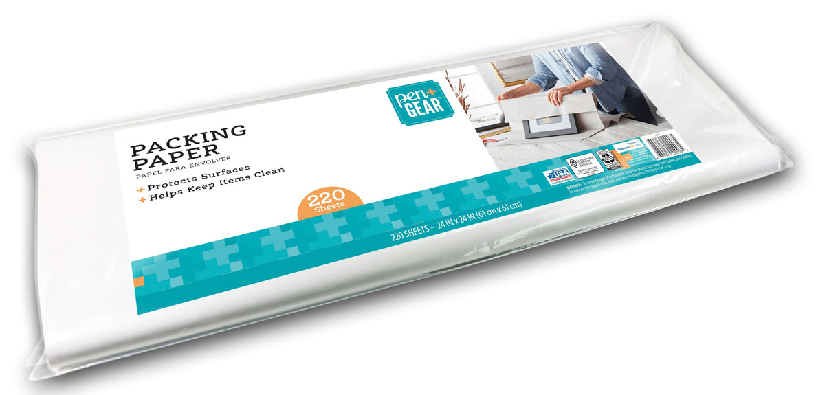Pen+Gear 24 in x 24 in White Packing Paper for Moving & Shipping, 220 Sheets, 7.22 lb