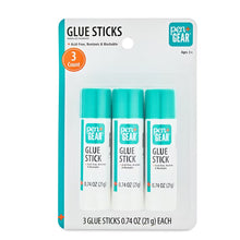 Pen+Gear washable glue stick pack, 3 count, with teal caps