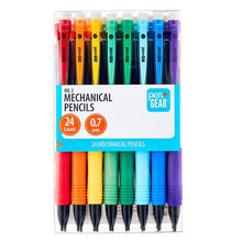 24-pack 0.7mm mechanical pencils in assorted colors, in clear case