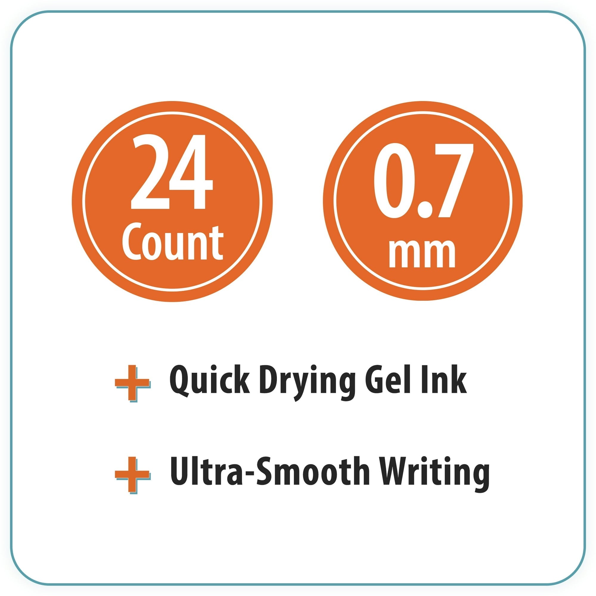 Pen+Gear Retractable Gel Pens, Medium Point, 0.7mm, Assorted Colors, 24 Count