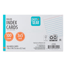 White ruled index cards, 3x5 inch, 100 count package