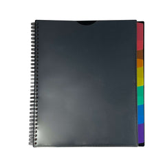Pen+Gear 12 Pocket Spiral Poly Organizer, Black File Folders, Assembled Product Height 11.4in