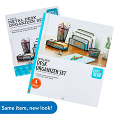 Pen+Gear 4-Piece Metal Desk Organizer Set, Black