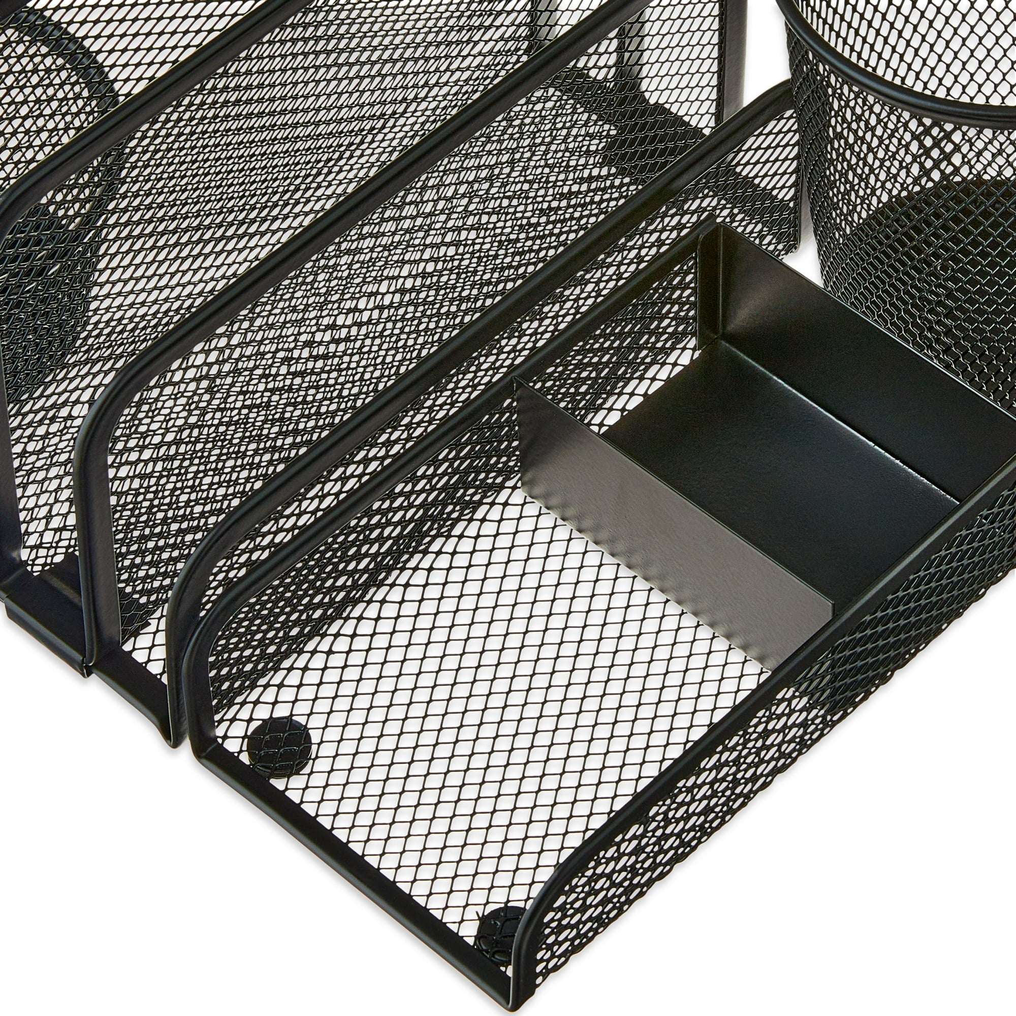 Pen+Gear 4-Piece Metal Desk Organizer Set, Black