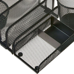 Pen+Gear 4-Piece Metal Desk Organizer Set, Black
