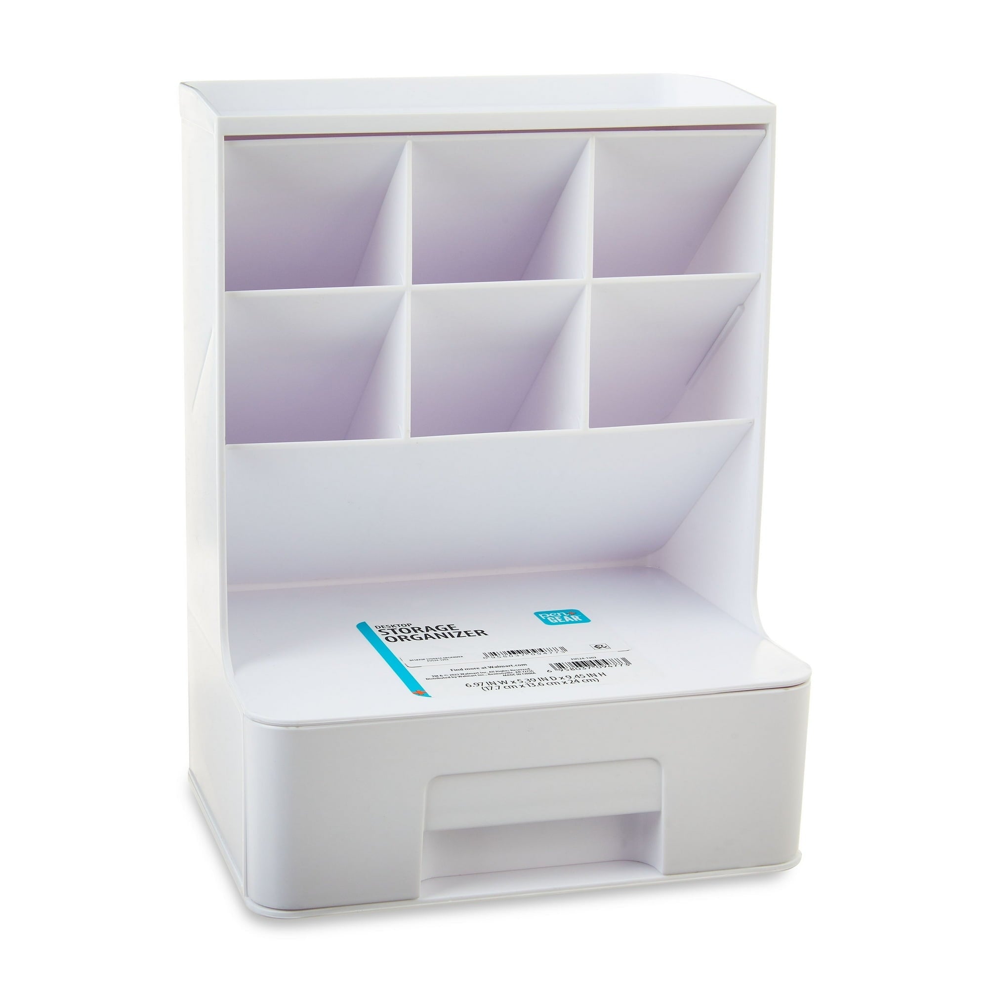 Pen Gear White Tall Organizer Plastic Desktop Organizer