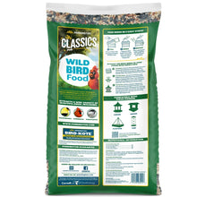 Pennington Classics wild bird food bag back panel with directions and nutrition info
