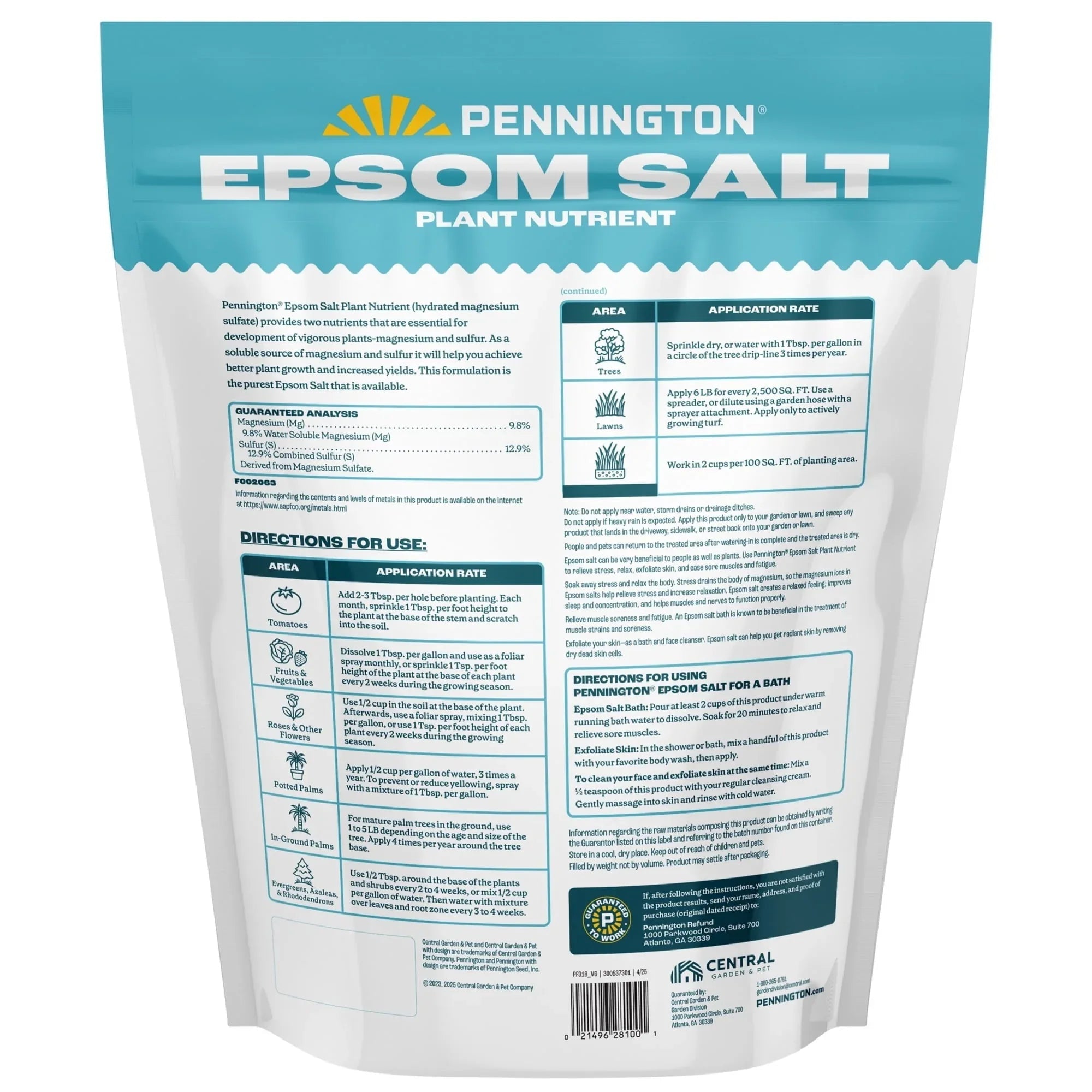 Pennington Epsom Salt Plant Food Fertilizer, 7 lb.