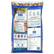 Pennington Recipe Selects in-shell peanuts bird food bag, back panel with feeding info