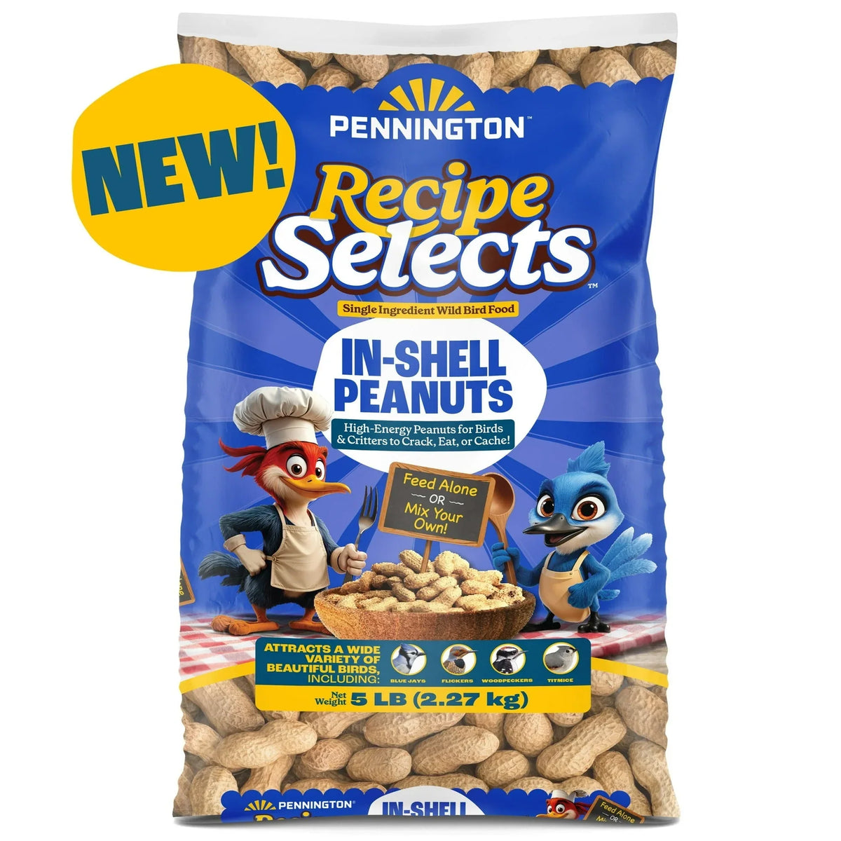Pennington Recipe Selects Peanuts in Shell for Birds, Wildlife and Wild Bird Food, 5 lb. Bag, Dry, 1 Pack - USA MEGA SHOP