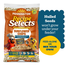 Sunflower chips wild bird food bag with 'feed alone or mix your own' callout