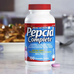 Pepcid Complete Acid Reducer + Antacid Chewable Tablets – Berry Flavor – 100 Count