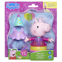 Peppa Pig dress-up figure set in blister pack with purple dress and hat