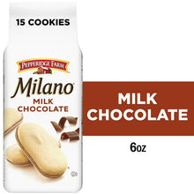 Pepperidge Farm Milano milk chocolate cookies bag, 15 cookies, 6 oz