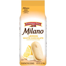Milano lemon white chocolate cookies bag with Pepperidge Farm logo and 15 cookies