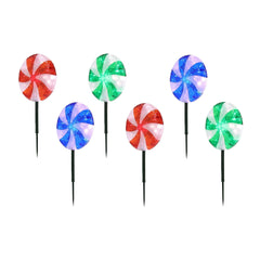 Peppermint LED Lawn Stakes, Set of 5 - USA MEGA SHOP