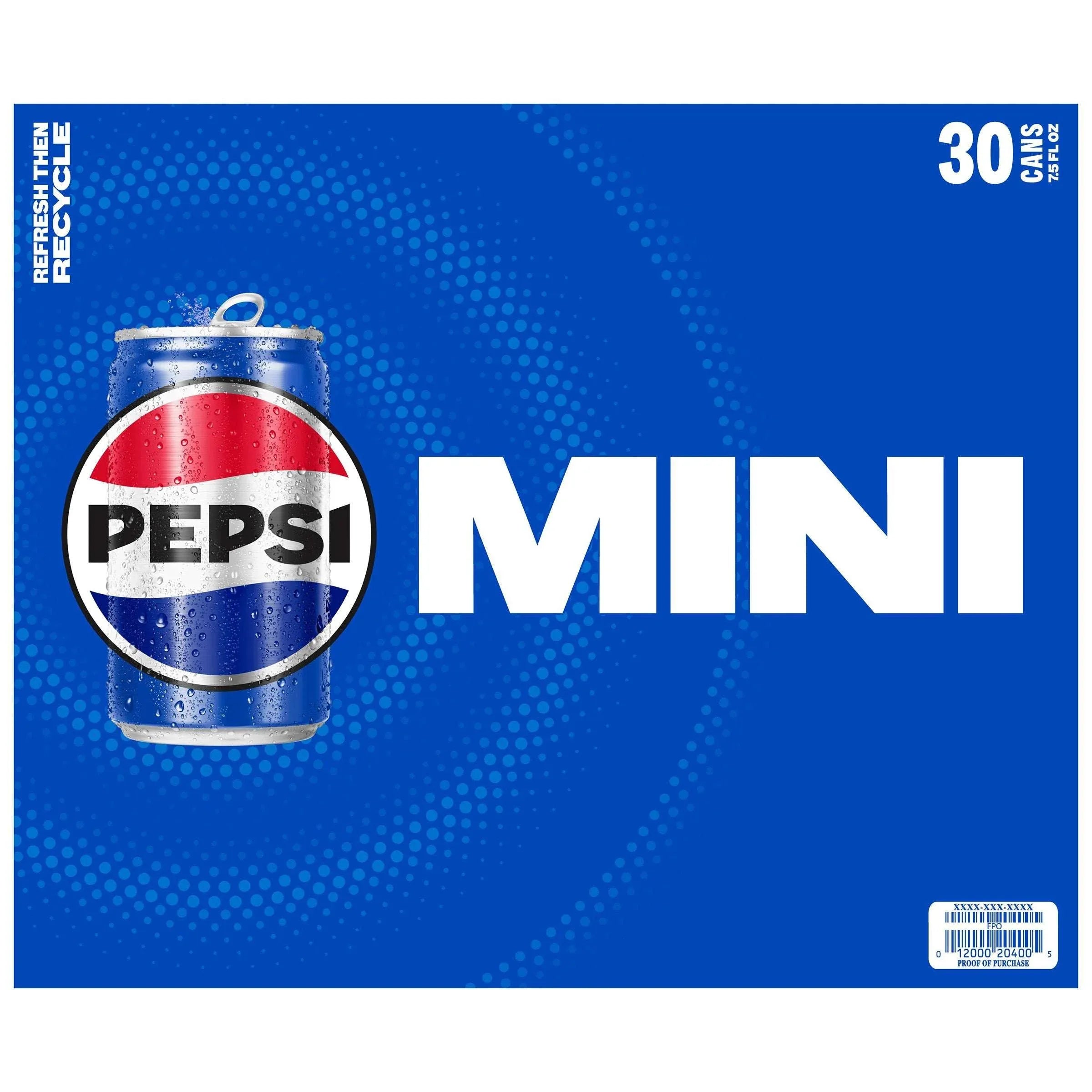 Pepsi Mini, 7.5 fl oz, 30-count - USA MEGA SHOP