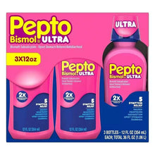 Digestive relief liquid 3-pack with three 12 fl oz bottles on box