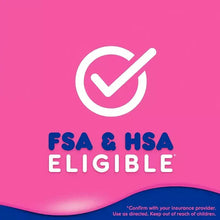 Digestive relief liquid label showing 'FSA & HSA ELIGIBLE' with check mark