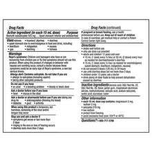Digestive relief liquid drug facts information panel