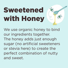 Sweetened-with-honey graphic for mini protein bars
